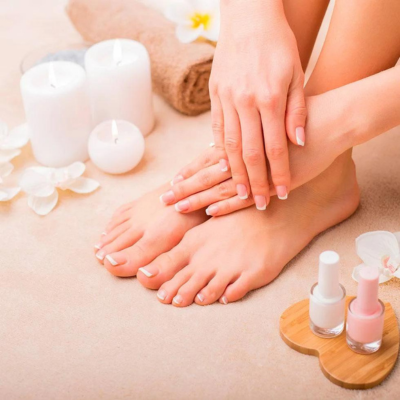Image showing luxurious pedicure and manicure services at Shree's Beauty Parlour in Bangalore, featuring expert nail care and relaxation treatments